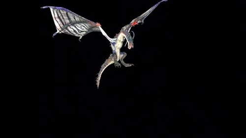 Animated 3D Fantasy Dragon Flying Creature