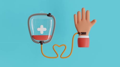 3D Animated Blood Donation Concept for Medical Content