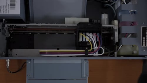 Inside view of a printer