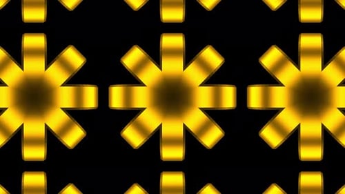 Abstract Golden Geometric Kaleidoscope Pattern Background Loop