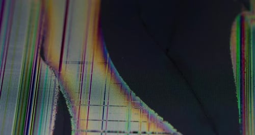 Damaged Screen with Colorful Lines