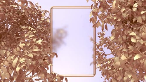 Elegant Golden Leaves Vertical Frame Animation