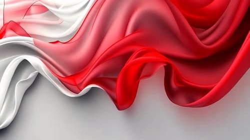 Flowing red and white fabric