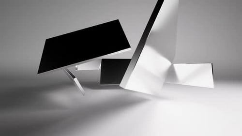 Modern Abstract Metallic Geometric Shapes Animation for Logo Reveal