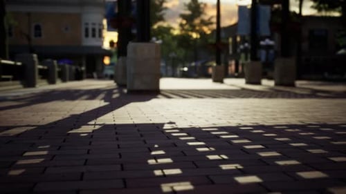 Small Town with Empty Streets
