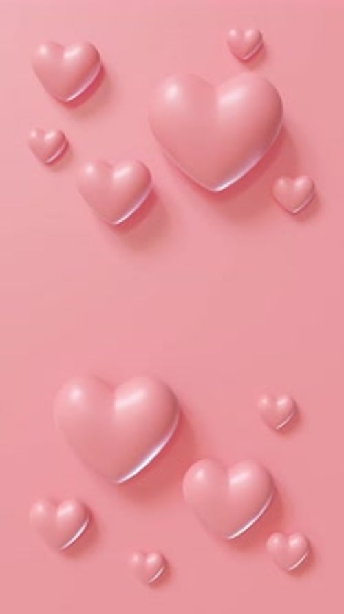 Floating Pink Hearts Modern Animation Loop