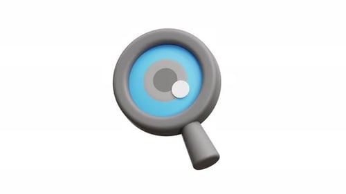 3D Animation Magnifying Glass Search Icon