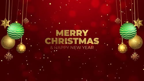 Elegant Christmas and New Year Holiday Greeting Background Animation