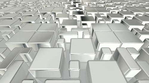 Luxury Background with Motion over Silver Shapes, 3D Render, Reflection, Figures, Exclusive