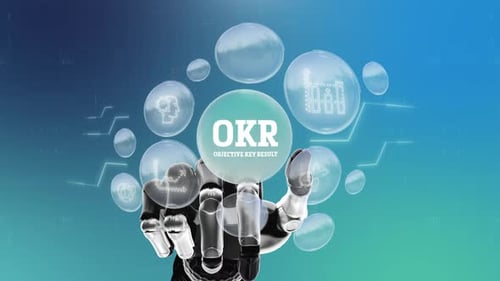 Touch screen technology Okr Objective Key Result Robotic Concept Background 4K