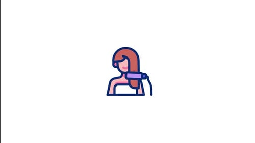 Hair Styling Animated Icon