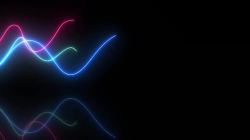 3d Through Glowing Neon Lines Tunnel Violet Spectrum Fluorescent Ultraviolet Light