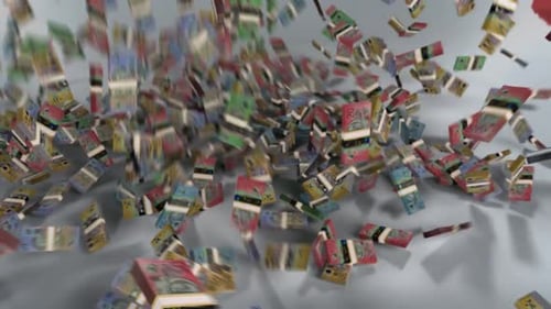 Australia Money - Dollar Stacked Money Falling - Australian Currency