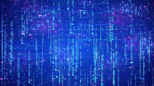 Contexte technologique de piratage informatique bleu avec programme de piratage et code binaire - HD