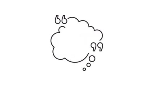 Message cloud quotation line animation