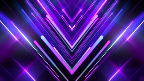 Neon Geometric Light Trails Loop Background