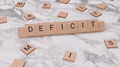 DEFICIT word on scrabble