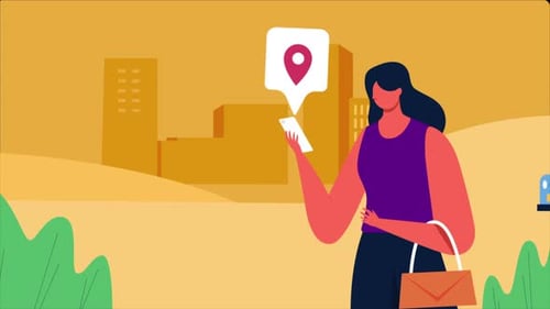 Mujer pidiendo un taxi con la aplicación 4K