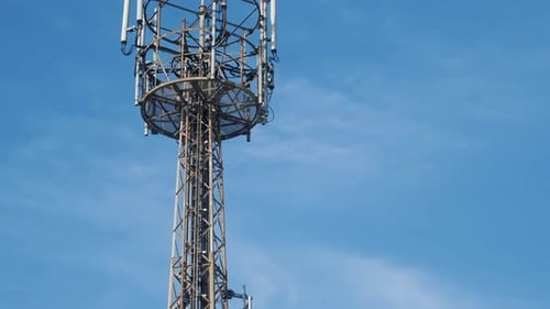 Telecommunication tower of 4G and 5G cellular.