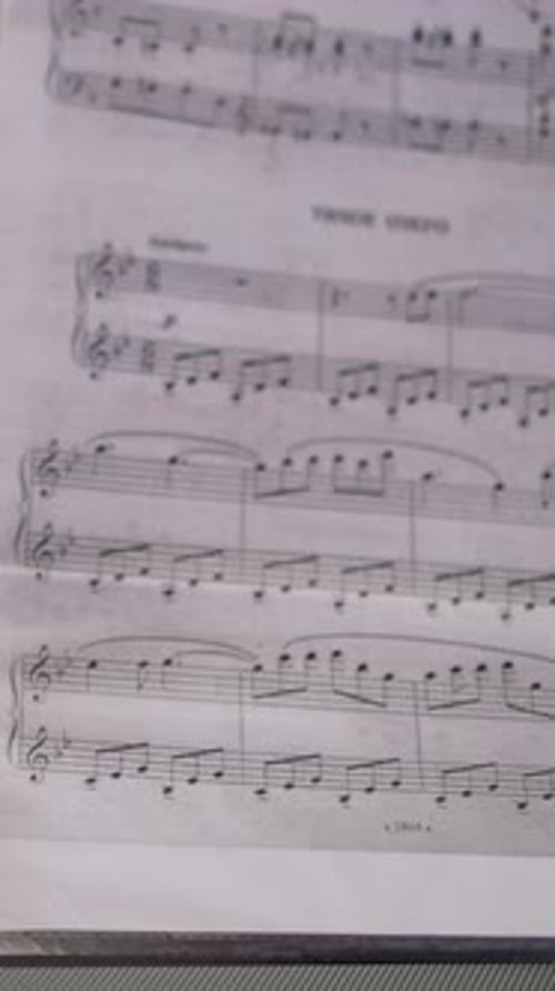Close Up of Sheet Music from a Book
