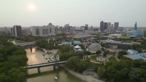 Winnipeg, Canada skyline in the evening
