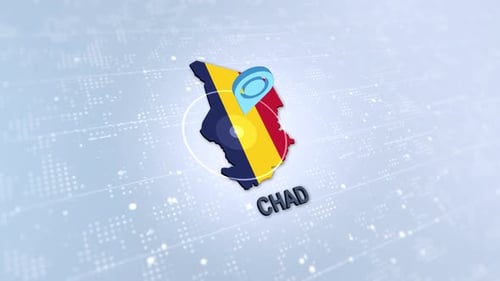 Chad Map With Marker