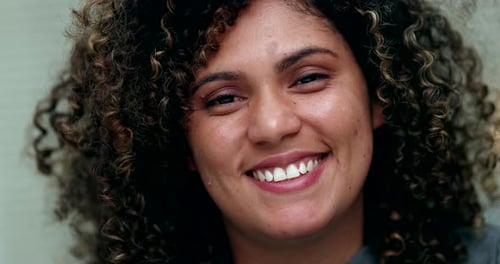 Happy latina hispanic woman portrait smiling