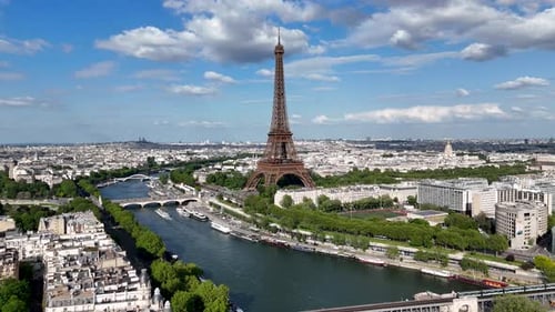 Paris Skyline At Paris In France Island France.