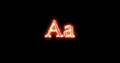 Glowing Fire Letter A Animated Typography