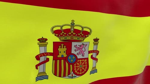 Flagge Spaniens in Zeitlupe