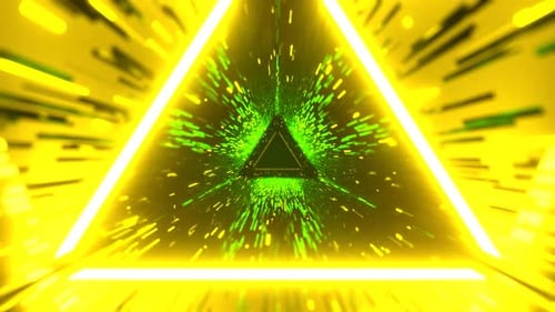 Yellow And Green Beautiful Neon Fantasy Track Background Vj Loop In 4K