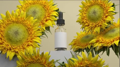Rotating Dropper Bottle with Sunflowers Product Showcase