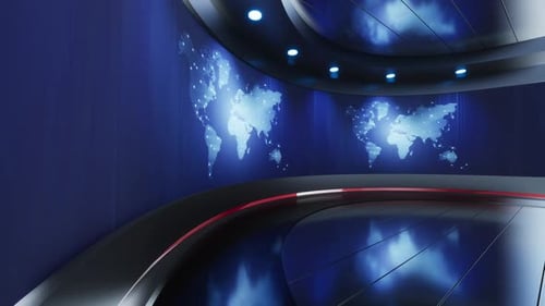 3D Virtual Studio, News Studio Background
