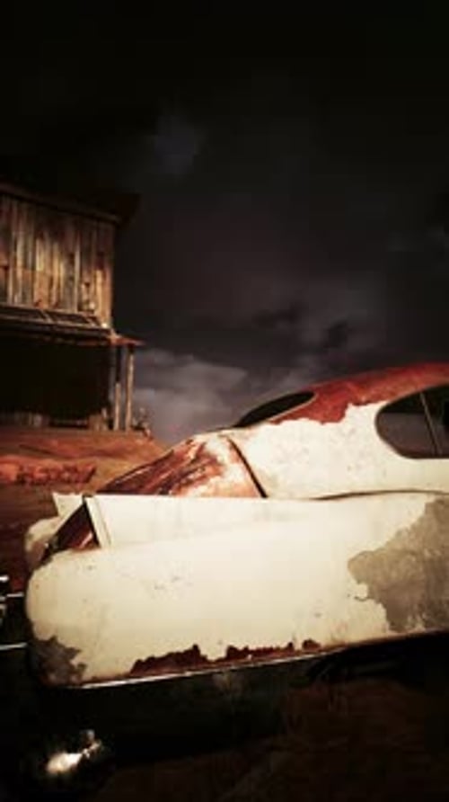Abandoned Car Stuck in Dirt