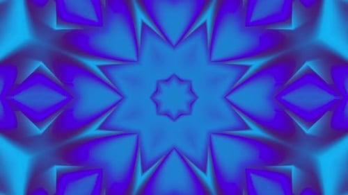 Abstract Blue and Purple Kaleidoscope Pattern Background Loop
