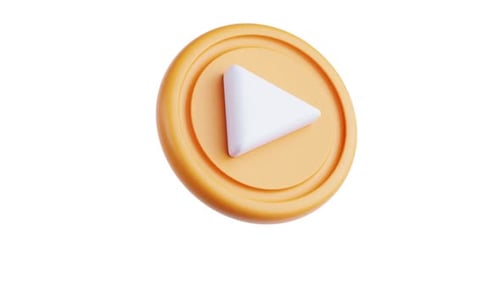 3D Icon Cute Round Play Button Motion Graphics Animation