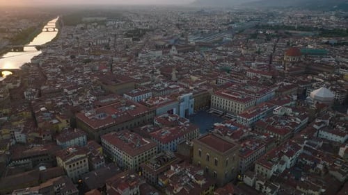 Aerial View of Piazza Della Repubblica and Surrounding Buildings in Old Town
