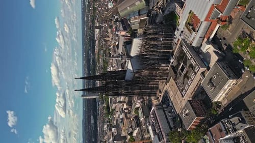 Stunning cinematic vertical footage of the impressive Cologne Cathedral