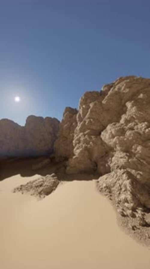 Sun Shines Brightly on Rocky Outcropping