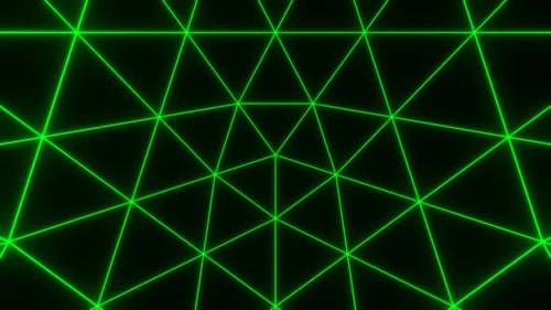 Green And Pink Neon Wireframe Shape Movement Background Vj Loop in 4K