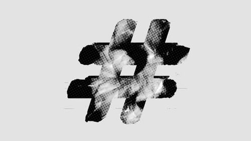 Printed Grunge Typography Symbol Hashtag