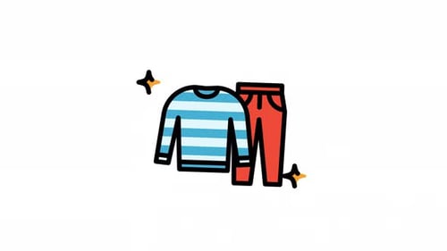 Animated Flat Design Icon of Clothing Apparel