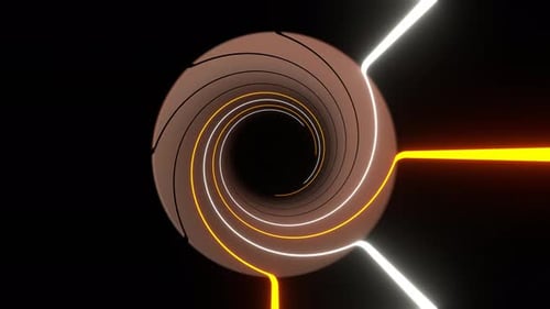 Orange And White Rotating Spiral Lines Strobe Background Vj Loop In 4K