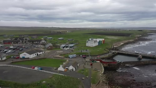 Aerial view of John 'o Groats, Caithness, Scotland, UK.