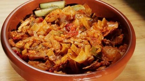 Stuffed Cabbage with Meat and Tomato Sauce Traditional Hungarian Homemade Food