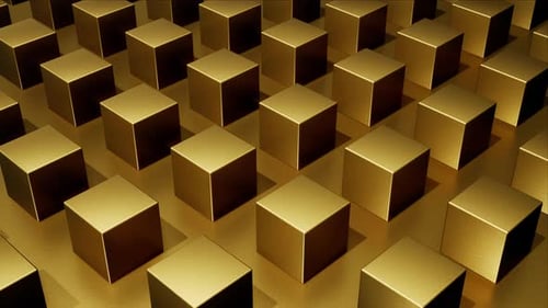 Goldene Metallwürfel-Hintergrundschleife