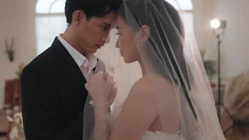 Intimate Wedding Moment Between Bride and Groom