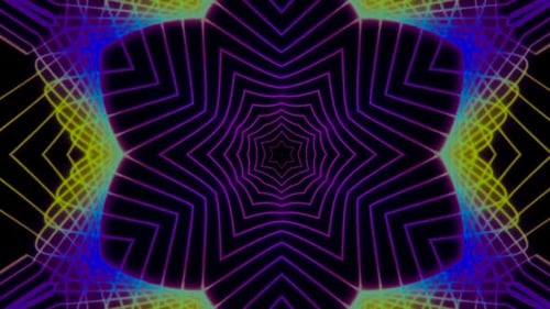 Neon Abstract Star Kaleidoscope Loop