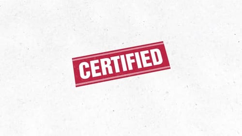 Certified Text Rubber Stamp Animation