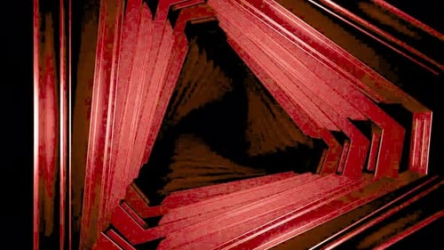 Red Geometric Abstract Tunnel Loop Background